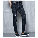 Calça Jeans Masculina Elástica Rasgos Desgastes Moda Jovens