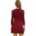 Winter Dress Wine Short Women's Long Sleeve