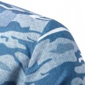 Men's T-Shirt Military Skeleton Camouflage New Blue Long Sleeve Fashion