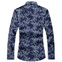 Men's Blue Skeleton Shirt Summer Casual Style Modern