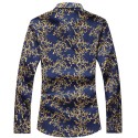 Men's Blue Skeleton Shirt Summer Casual Style Modern