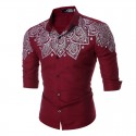 Men's Casual Shirt Fashion Summer Printed Long Sleeve