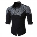 Men's Casual Shirt Fashion Summer Printed Long Sleeve