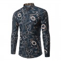 Stylish Men's Print Shirt Designs Long Sleeve Casual