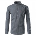 Elegant Men's Striped Social Style Long Sleeve Shirt