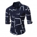Social Shirt Shawn Mendes Navy Blue Long Sleeve Geometric Show