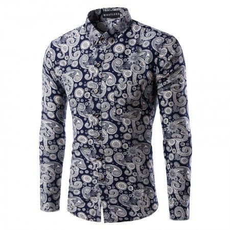 Camisa Masculina Estampa Retro Para Festa Jantares Encontros Romantico