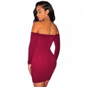 Hopefully dress Fall Mini Long Sleeve Bodycon