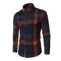 Men's Casual Shirt Chess Flannel Button Long Sleeve