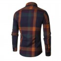 Men's Casual Shirt Chess Flannel Button Long Sleeve