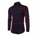 Men's Casual Shirt Chess Flannel Button Long Sleeve