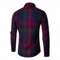 Men's Casual Shirt Chess Flannel Button Long Sleeve
