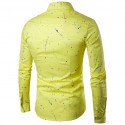 Camisa Casual Masculina Efeito Manchas e Respingo de Tinta Colorida