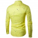 Men's Casual Shirt Smear Effect and Colorful Ink Splash