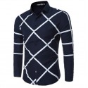 Men's Casual Shirt Rectangles Casual Stripes Fashionable