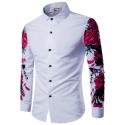 Casual Shirt Long Sleeve Floral Button Male Party Ballad