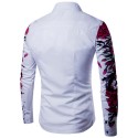 Casual Shirt Long Sleeve Floral Button Male Party Ballad