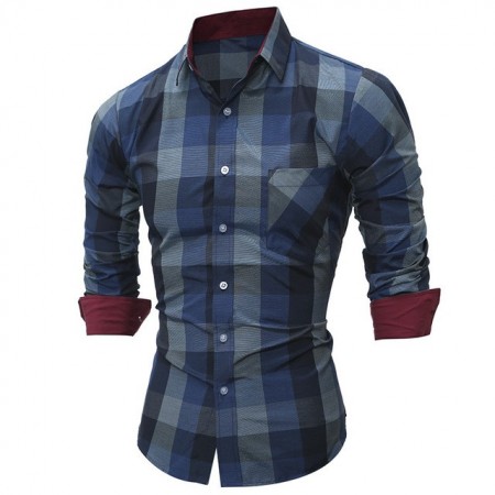 Camisa Xandrez Masculina Manga Longa Quadrilha Xadrz de Botão