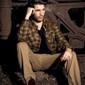 Men's Chess Lumberjack Shirt High-End Long Sleeve Jacket