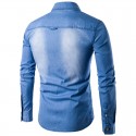 Men's Jeans Print Washed Long Sleeve Jacket