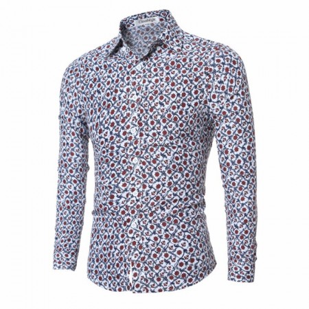 Men's Fashion Shirt Florida Long Sleeve Social Print