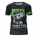 Camisa Casual Estampada Treinos Fitness Masculino Preto Com Verde