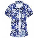 Casual Men's Casual Shirt Hawaiian Short Sleeve Beach Flower Fashion