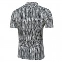 Men's Beach Shirt Blue Short Sleeve Printed Button MarCamisa