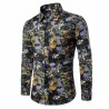 Camisa Casual Abstrada Efeito Manchas de Tinta Manga Longa Festa Club