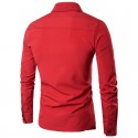 Men's Smooth Shirt Asymmetric Mandarin Long Sleeve Button