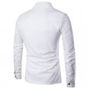 Men's Smooth Shirt Asymmetric Mandarin Long Sleeve Button