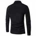 Men's Smooth Shirt Asymmetric Mandarin Long Sleeve Button