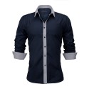 Camisa Social Lisa Masculina Manga Longa de Botão