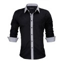 Camisa Social Lisa Masculina Manga Longa de Botão