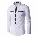 Camisa Masculina Militar Social Manga Longa Elegante Formal