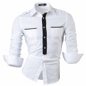 Men's Military Social Shirt Formal Elegant Long Sleeve