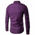 Men's Military Social Shirt Formal Elegant Long Sleeve