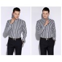 Camisa Social Listras vertical Masculina de Trabalho Formal Evento Lux