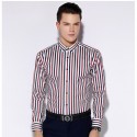 Social Shirt Male Vertical Stripes Formal Work Event Lux