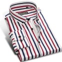 Social Shirt Male Vertical Stripes Formal Work Event Lux