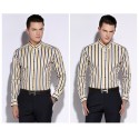 Social Shirt Male Vertical Stripes Formal Work Event Lux