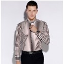 Social Shirt Male Vertical Stripes Formal Work Event Lux