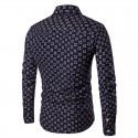 Camisa Estampada Manga Longa Casual Moderna Masculina