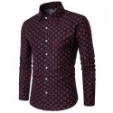 Camisa Estampada Manga Longa Casual Moderna Masculina