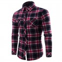 Camisa Casual Xadrez Masculina Manga Longa Festa Junina Moda Jovem