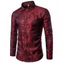 Camisa Masculina Estampada Lisa Festa Noite Social Padrão