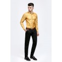 Men's Print Shirt Shiny Party Night Social Pattern