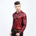 Men's Print Shirt Shiny Party Night Social Pattern