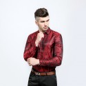 Men's Print Shirt Shiny Party Night Social Pattern