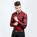 Camisa Masculina Estampada Lisa Festa Noite Social Padrão